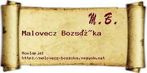 Malovecz Bozsóka névjegykártya